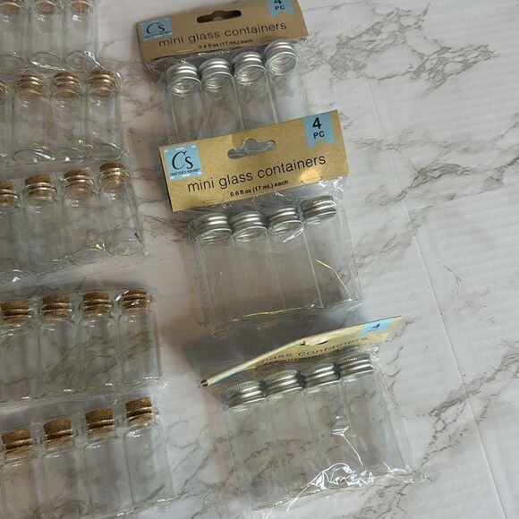 Mini aluminum Lid / cork lid Glass Vial Jars Containers craft potion bottles - Picture 6 of 7